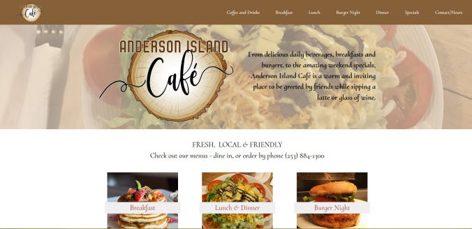 Anderson Island Cafe responsive web site
