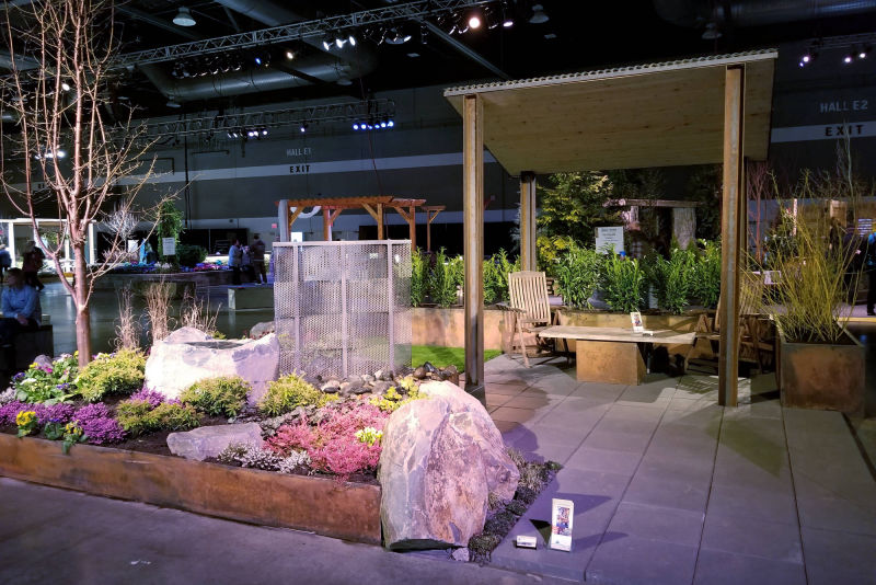 Home and Garden Show presentations by Oregon Outdoor Landscaping showcase their creative structures.